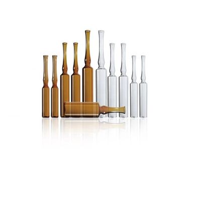 Ampoule en verre médical transparent de 2 ml réalisée par tube de borosilicate neutre OPC CBR SCR