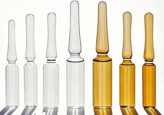 1-20ml Ampoule en verre de type D, transparente et ambrée, conforme à la norme ISO